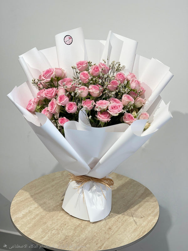 Honey Cream – Beige Wrap Bouquet