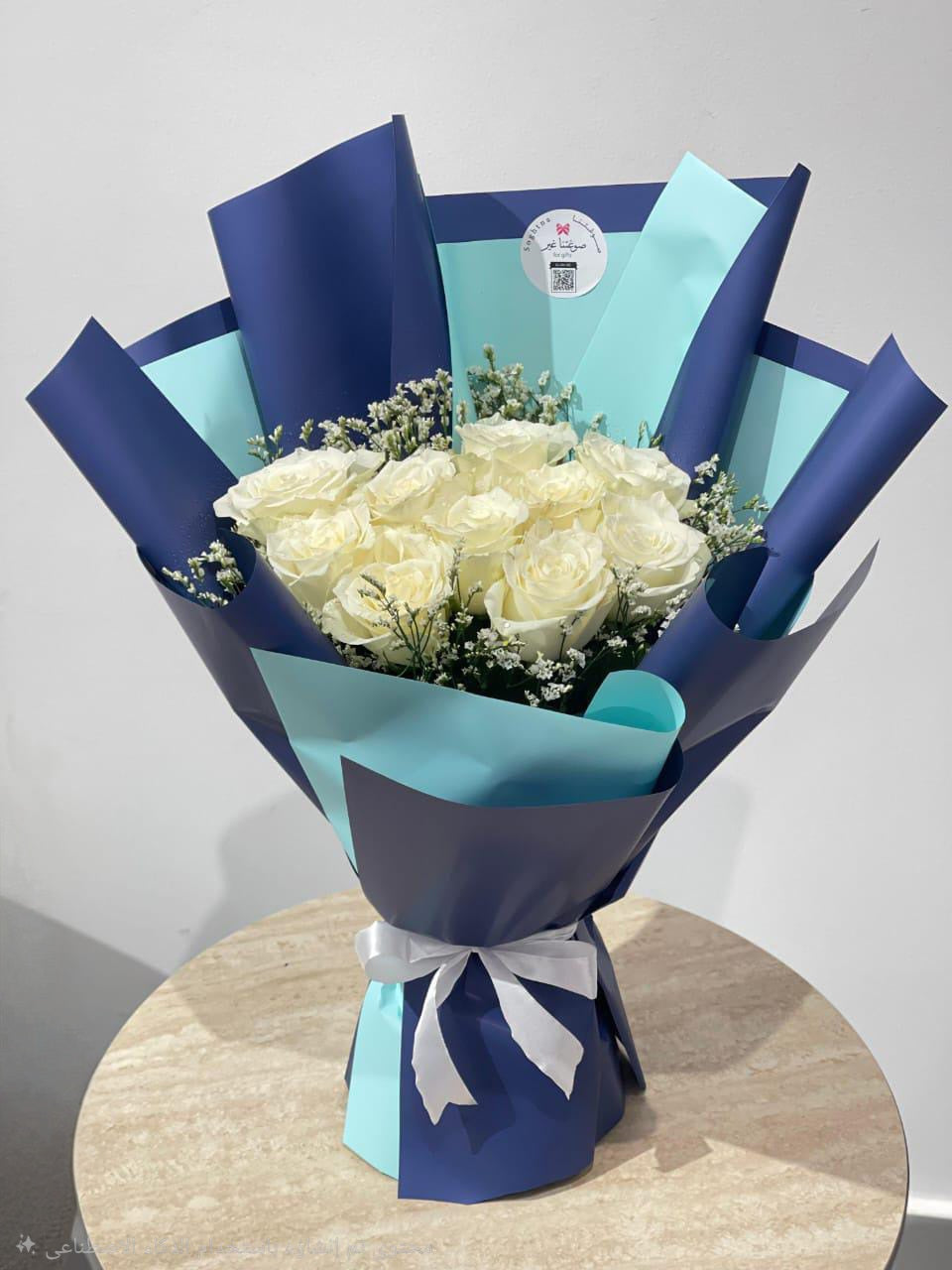 Midnight Pastels – Cream & Pink Sprays (Blue Wrap)