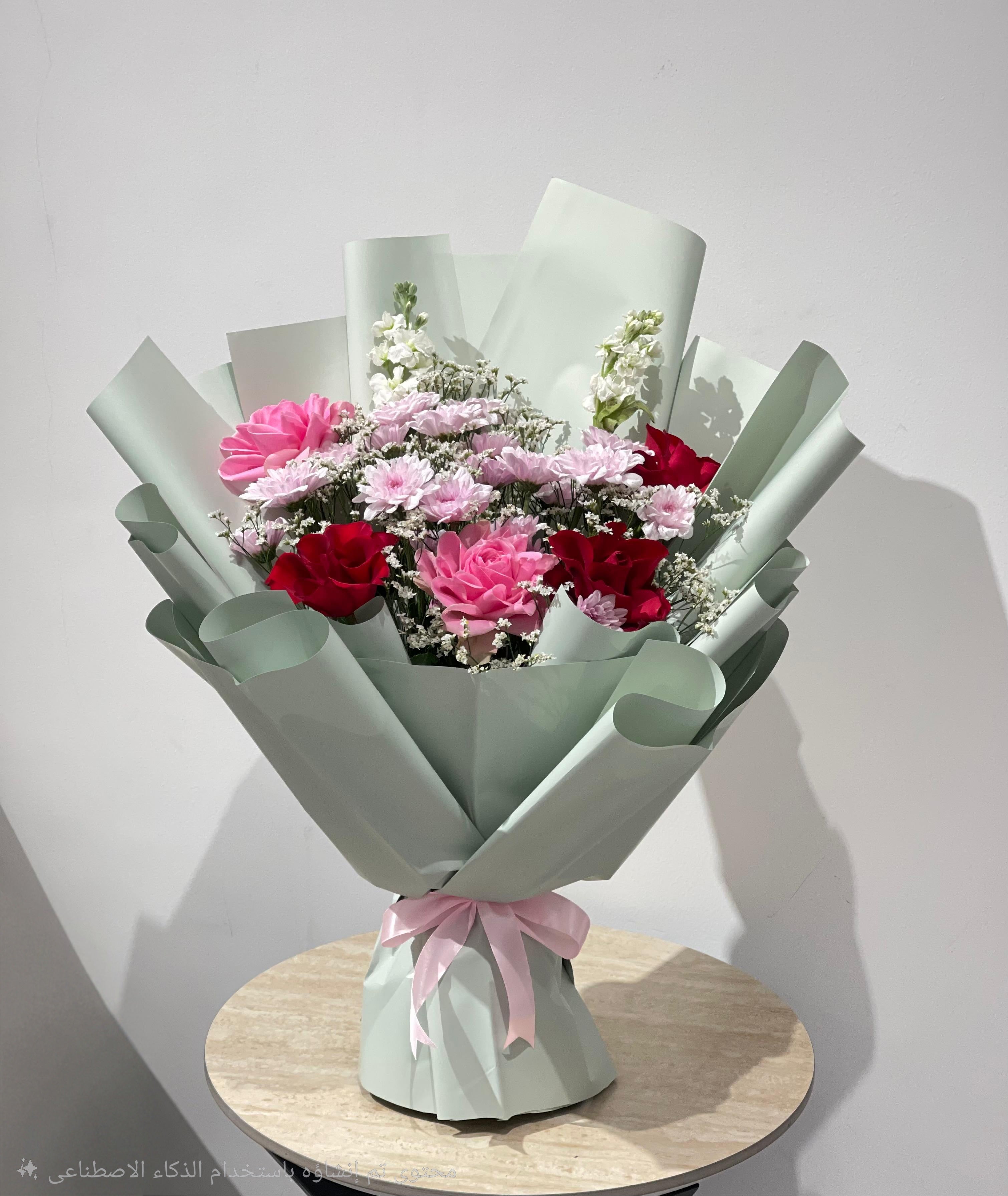 Sky & Ruby – Red Roses (Baby-Blue Wrap)